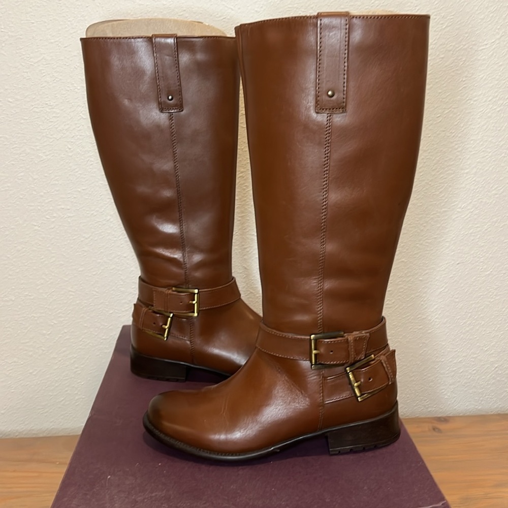 Clarks Plaza Steer Brown Tall Riding Leather Boot